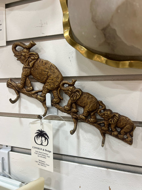 ELEPHANT WALL HOOKS BRASS