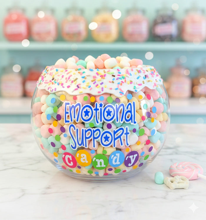 Emotional Support Candy Bowl with Frosting Sprinkle Drip