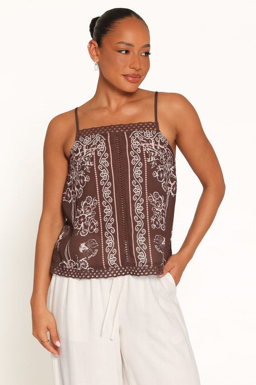 TOPS Erina Tank - Brown Bandana