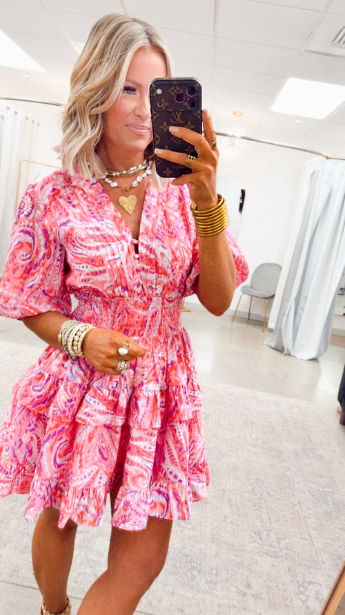 -Final Sale- Rosey Echoes Mini Dress