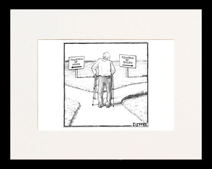 Fountain of Bacon Cartoon Print