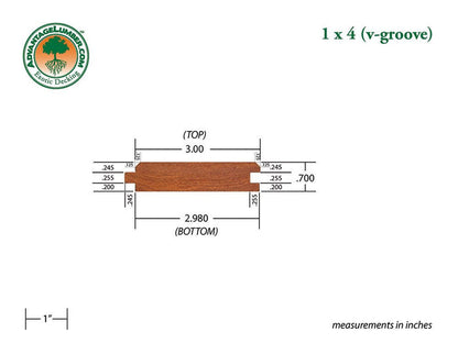 FSC® 1x4 Cumaru 45° V-Groove - Advantage Lumber