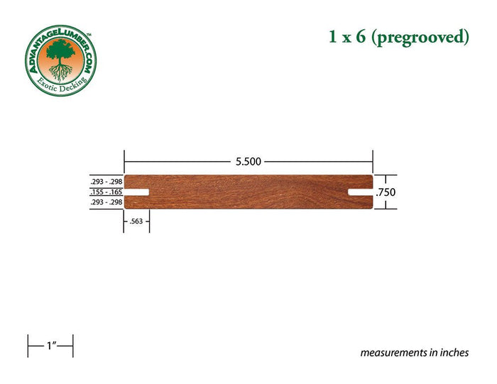 FSC® 1x6 Cumaru One-Sided Pre-Grooved - Advantage Lumber
