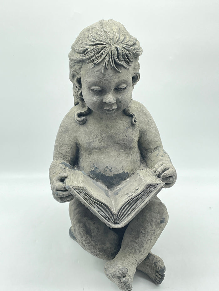 GARDEN STATUE GIRL WITH BOOK