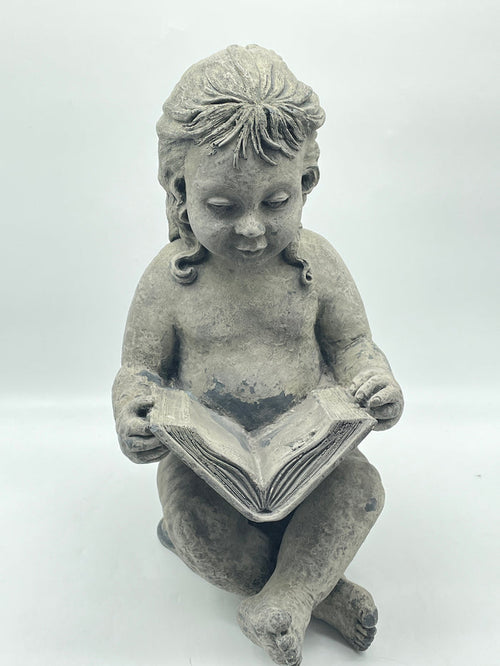GARDEN STATUE GIRL WITH BOOK