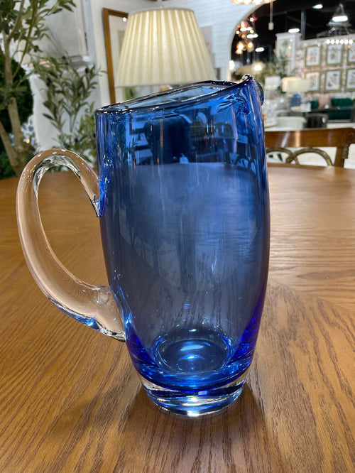 GLASS PITCHER COBALT BLUE