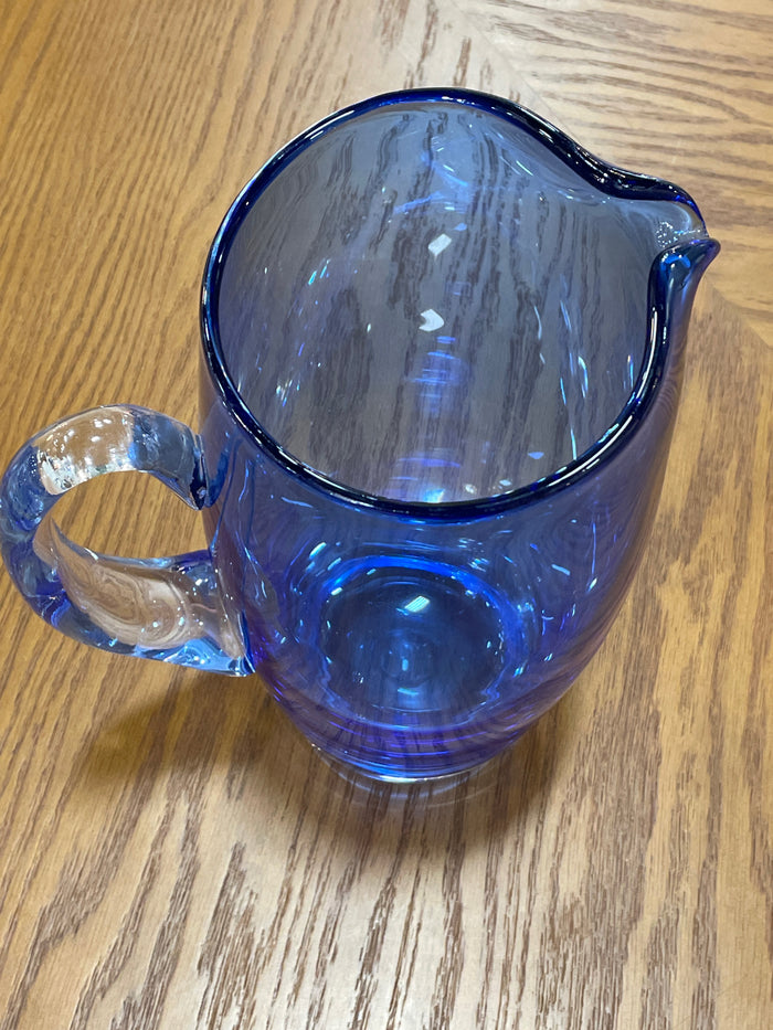 GLASS PITCHER COBALT BLUE
