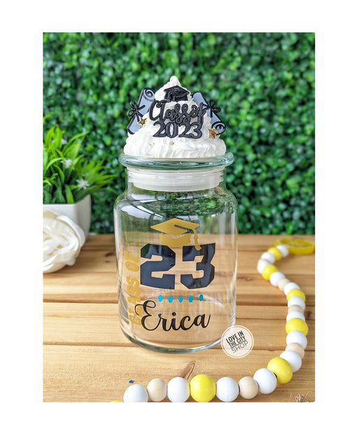 Graduation Glass Candy Jar