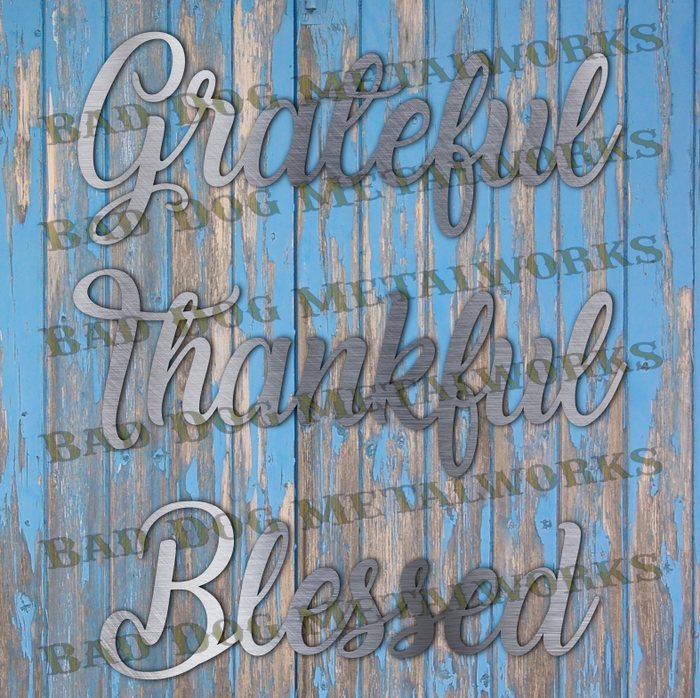 Grateful, Thankful, Blessed Script - Dxf and Svg