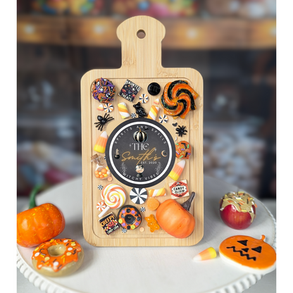 Halloween Theme Charcuterie Board with Fake Dessert Treats