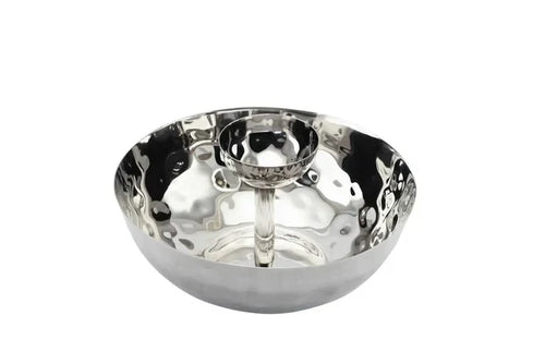 HAMMERED STAINLESS STEEL CHIP AND DIP BOWL SET