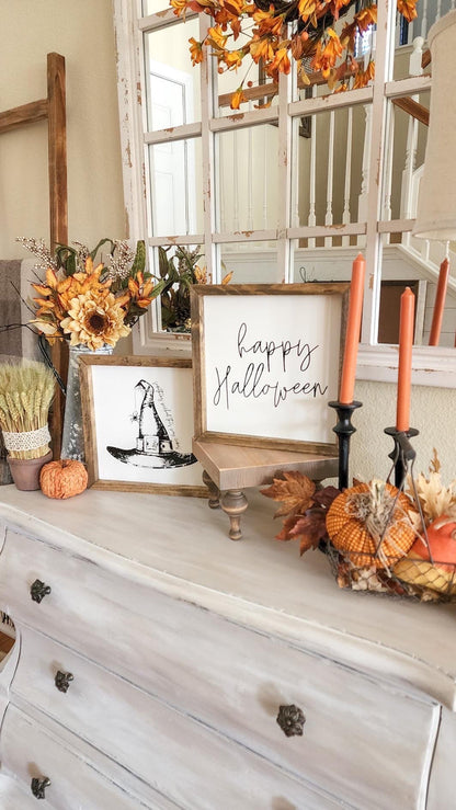 Happy Halloween Script <br>Framed Saying