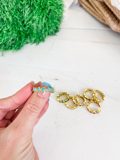 Heart Glow Ring-Turquoise