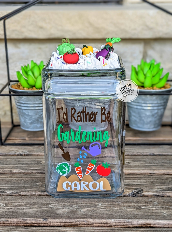 I'd rather be Gardening Cookie Jar