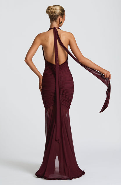 Janessa Maxi Dress - Cherry Lacquer