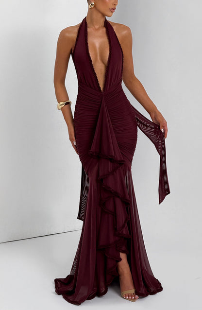 Janessa Maxi Dress - Cherry Lacquer