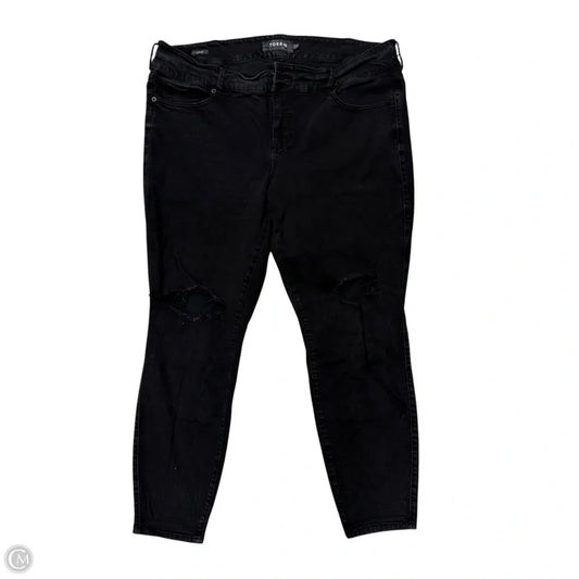 Jeans Skinny By Torrid In Black Denim, Size: 24