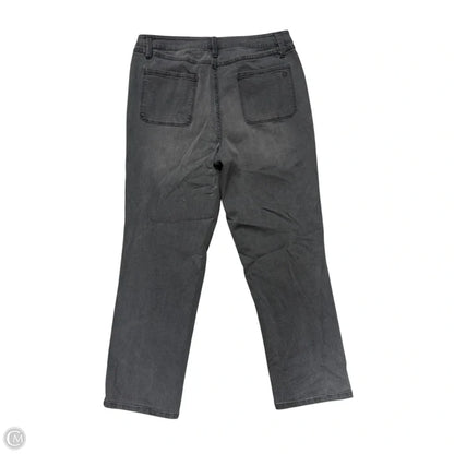 Jeans Straight By Susan Graver In Grey Denim, Size: 14