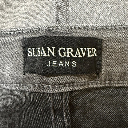 Jeans Straight By Susan Graver In Grey Denim, Size: 14