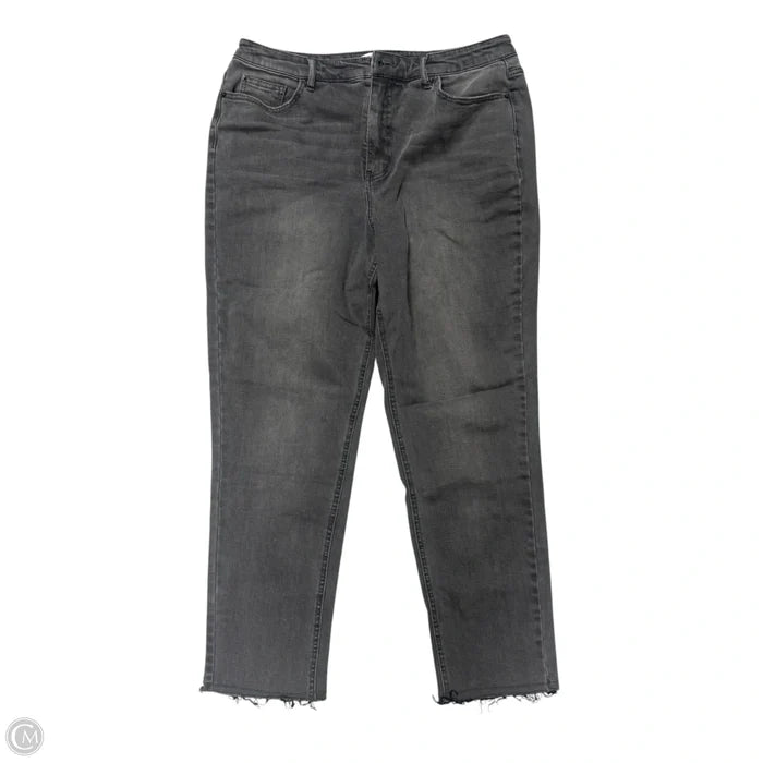 Jeans Straight  In Grey Denim, Size: 14