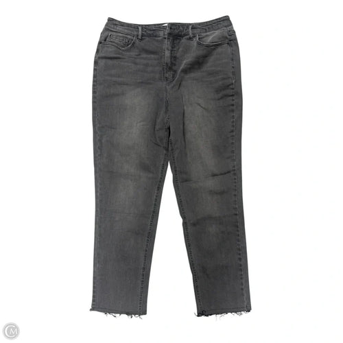 Jeans Straight  In Grey Denim, Size: 14