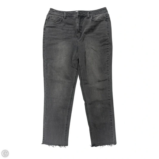 Jeans Straight  In Grey Denim, Size: 14