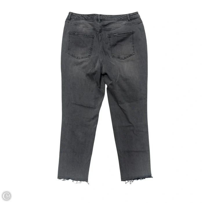 Jeans Straight  In Grey Denim, Size: 14