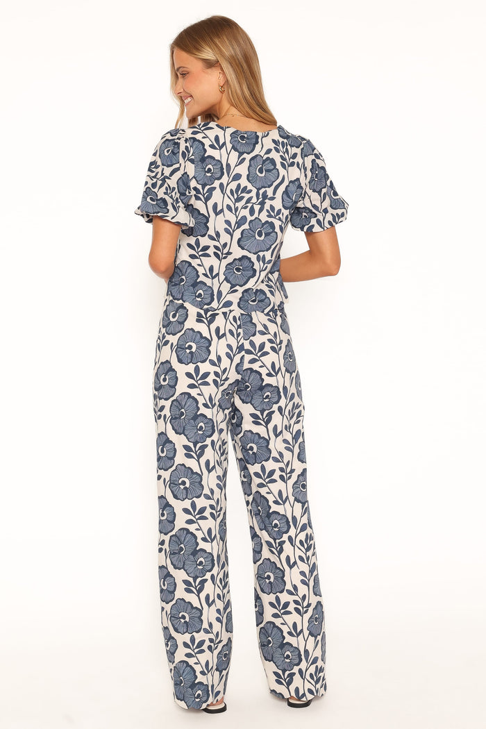 BOTTOMS Jensen Scallop Hem Pant - Blue Floral