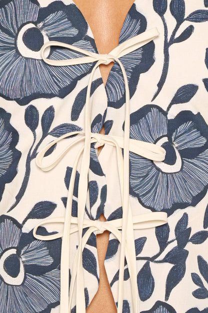 TOPS Jensen Scallop Hem Top - Blue Floral