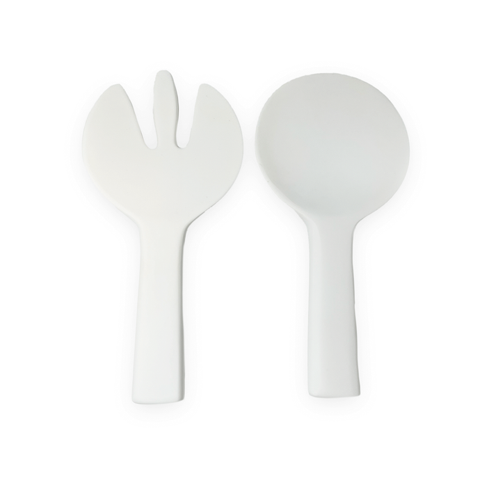 JUMBO SALAD SERVERS  IN SOLID WHITE