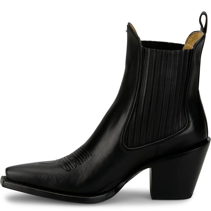Justin Women's Hart 6" Snip Toe Leather Bootie in Black