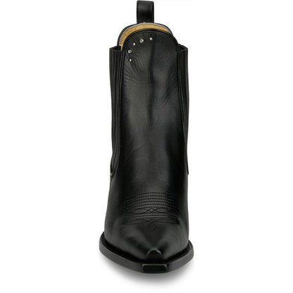 Justin Women's Hart 6" Snip Toe Leather Bootie in Black
