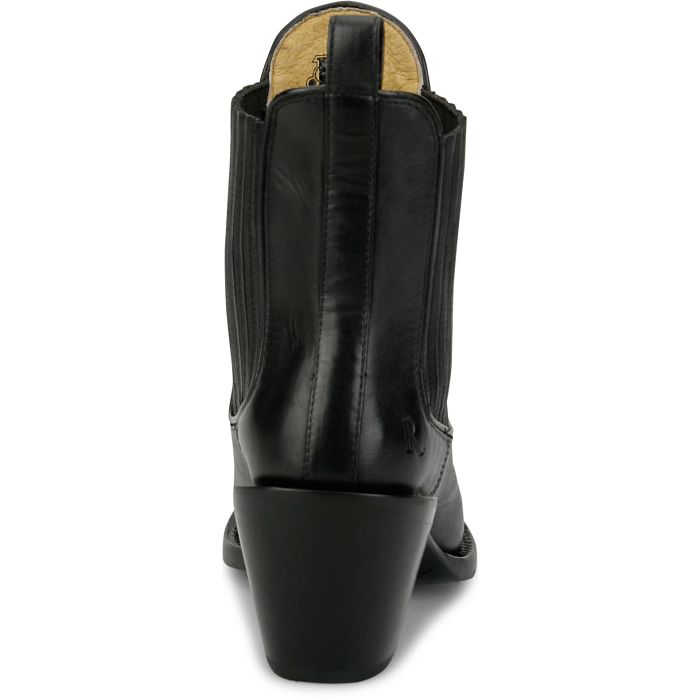 Justin Women's Hart 6" Snip Toe Leather Bootie in Black