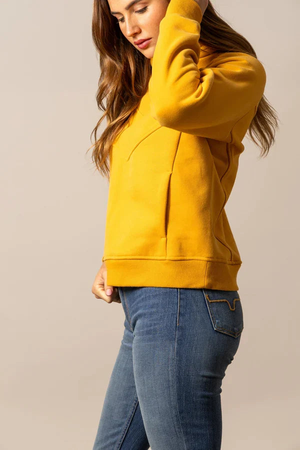 Kimes Ranch Women's Ella Western Hoodie in Yellow Ochre