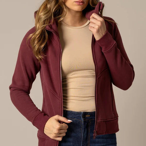 Kimes Ranch Women's Emma Zip Up Hoodie in Maroon