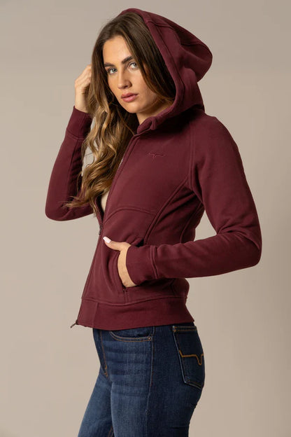 Kimes Ranch Women's Emma Zip Up Hoodie in Maroon