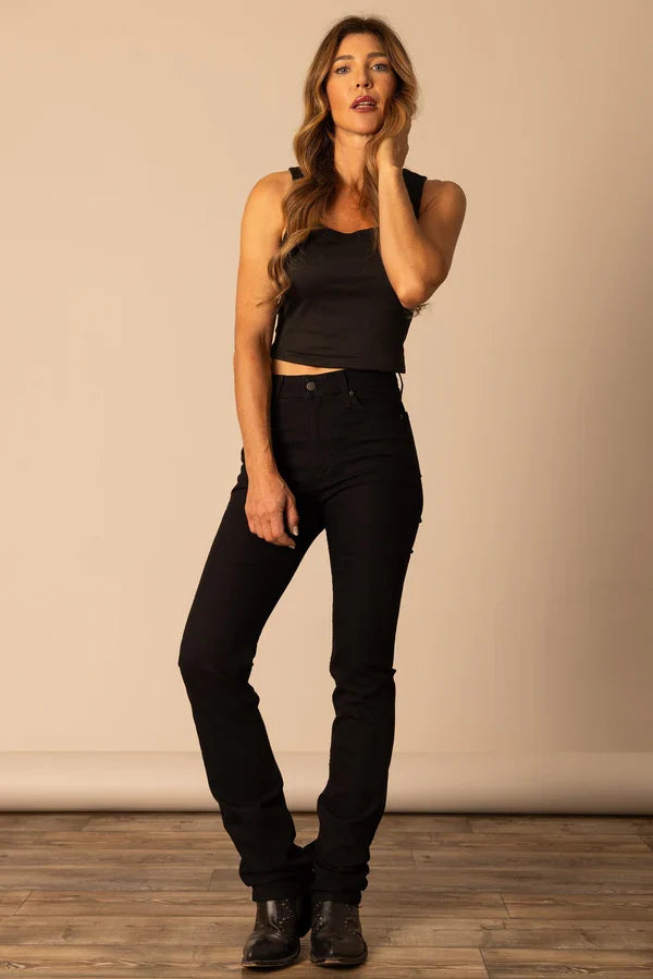 Kimes Ranch Women's Sarah High Rise Slim Boot Cut Jean in Black