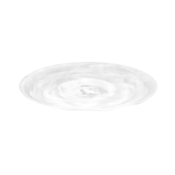 LARGE OVAL PLATTER IN WHITE SWIRL