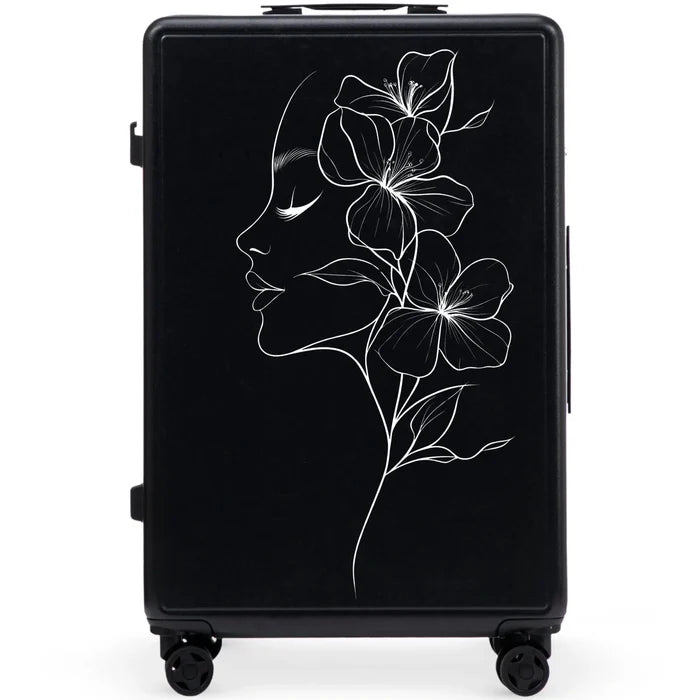 Walizka duża Wings ABS+ 28" Customized BLACK FLOWER customized