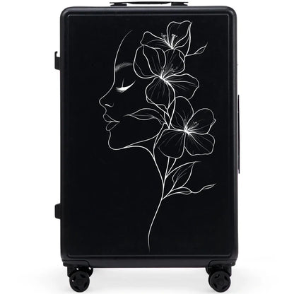Walizka duża Wings ABS+ 28" Customized BLACK FLOWER customized