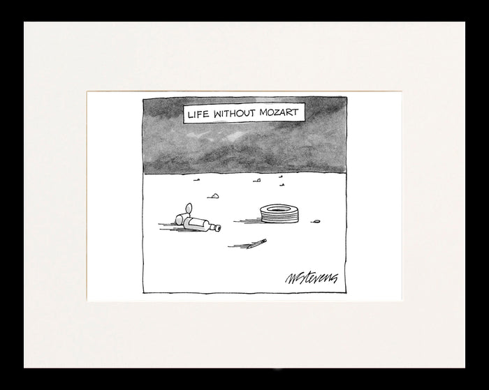Life Without Mozart Cartoon Print
