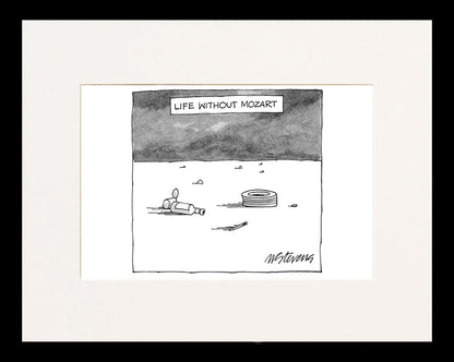 Life Without Mozart Cartoon Print