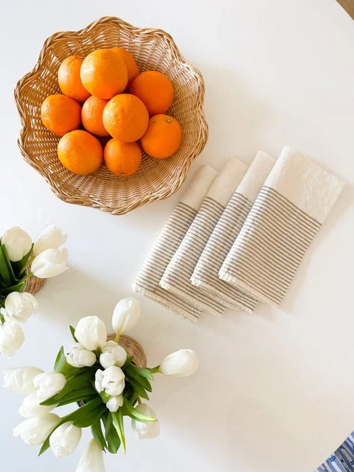 LINEN NAPKIN IN BLACK STRIPE
