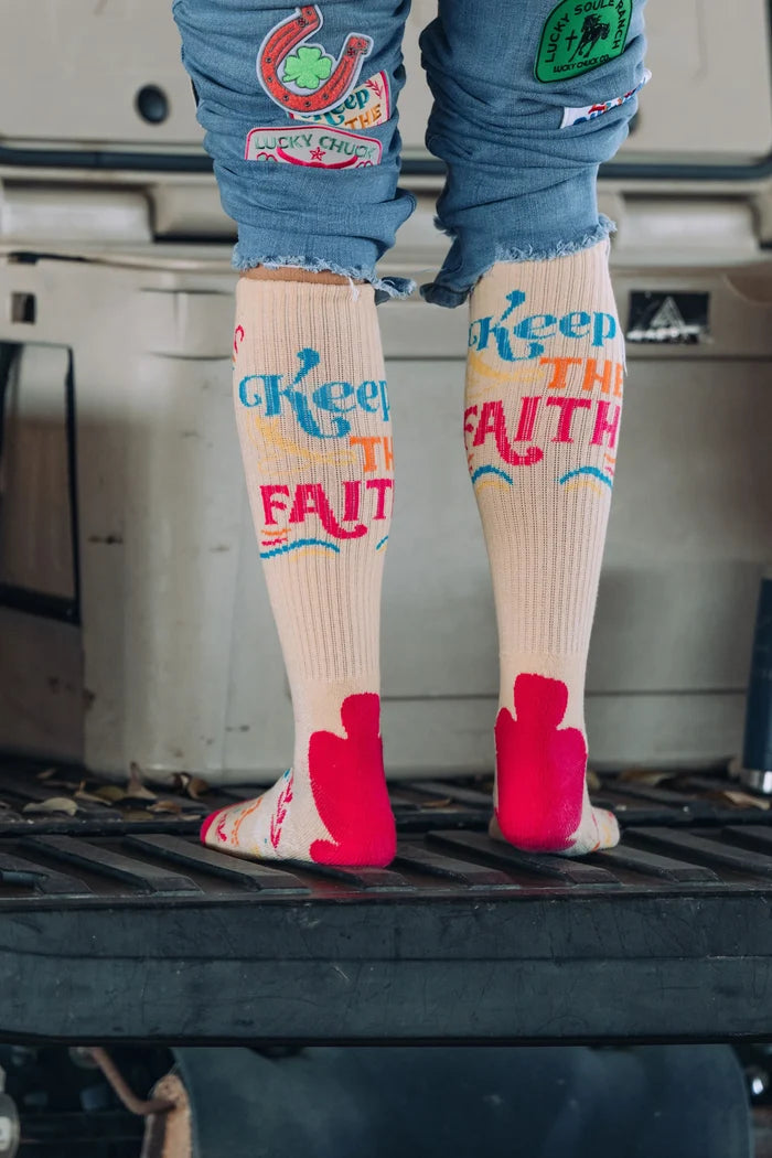 Lucky Chuck Women's Keep The Faith Performance Boot Socks
