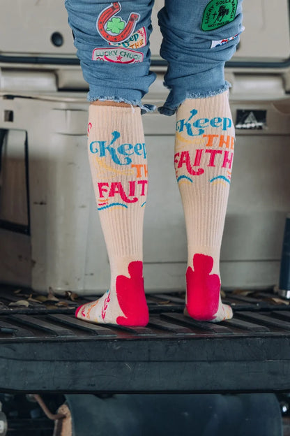 Lucky Chuck Women's Keep The Faith Performance Boot Socks