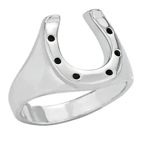 Lucky Horseshoe Sterling Silver Ring