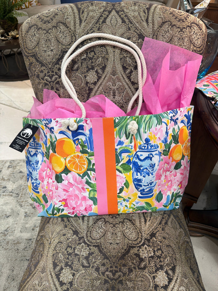 MAHJONG TOTE BAG BLAIRE ROPE HANDLES
