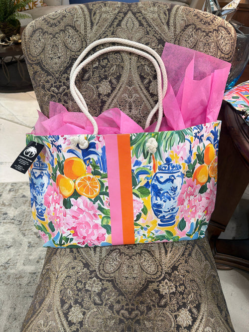 MAHJONG TOTE BAG BLAIRE ROPE HANDLES