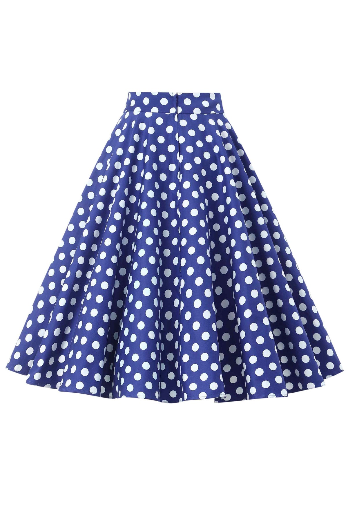 Maisie Navy Polka Dot Full Circle Midi Skirt