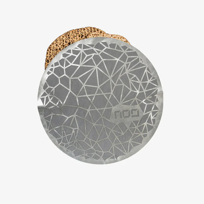 MATZO COVER WITH GEOMETRIC DESIGN IN SILVER